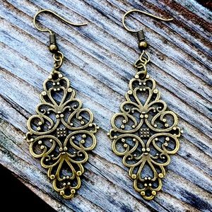 Artisan Handcrafted Bronze Filagree Earrings